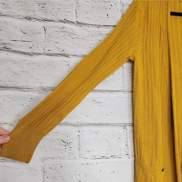 Silence + Noise Women's Mustard Yellow Long-Sleeved Open Cardigan Size Medium - Picture 10 of 12